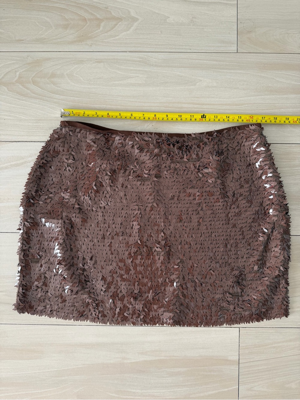 Zara Brown Sequin Mini Skirt - Picture 4 of 7